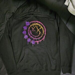 Blink-182 Purple orange pink melted Smile and band Logo Pullover Hoodie